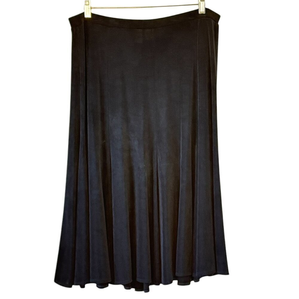 Chico’s Travelers Jordana Swing Skirt Black Flared Skirt with Elastic Waist XL - Picture 5 of 8